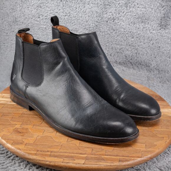 Mens Size 10.5 Frye Sam Chelsea Boot Black Slip On Medium 80294 - Picture 1 of 11
